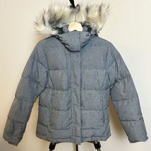 Women's XS Petite L.L.Bean Grey Down Puffer
